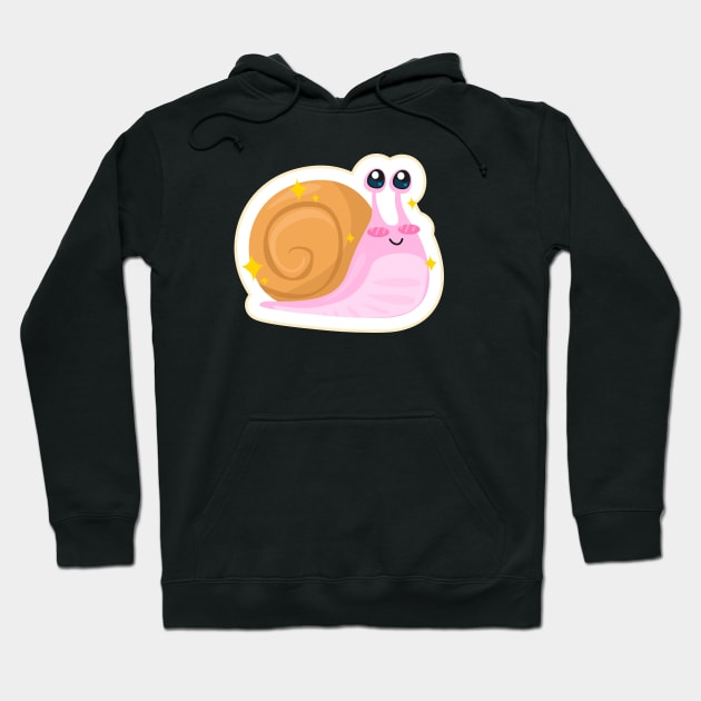 Cute Snail Cartoon Drawing Hoodie by BrightLightArts